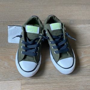 Boys olive green converse NWT